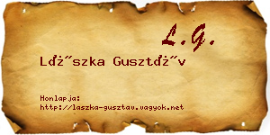 Lászka Gusztáv névjegykártya